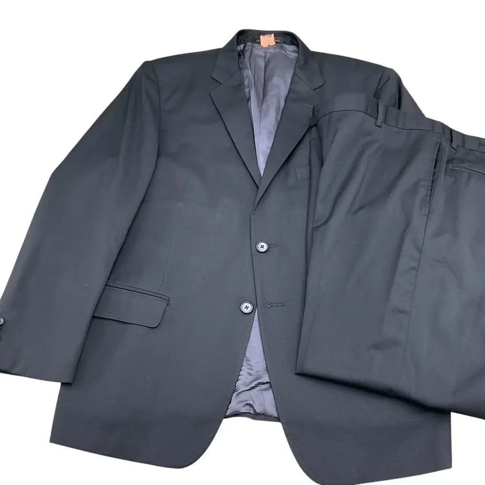 Jos A Bank Reserve Suit Men 42/38W 26.5L Gray Tailor Fit Reda‎ Super 110s VTG
